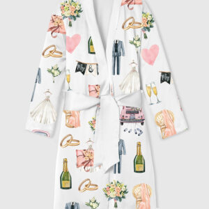 Womenâ€™s Wedding Day Anniversary Satin Bathrobe