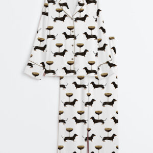 Women's Weenies And Espresso Martinis Bachelorette Daschund Weiner Dog Weekend Hen Party Long Sleeve Satin Pajama Set