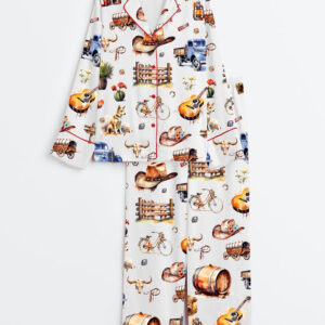 Women's Western Collection Long Sleeve Satin Pajama Set