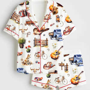 Women's Western Collection Short Sleeve Satin Pajama Set