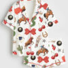 Women's Western Cowgirl Short Sleeve Satin Pajama Set