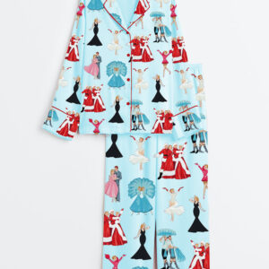 Women's White Christmas Movie Satin Pajama SetÂ