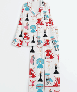 Women's White Christmas Satin Pajama SetÂ 