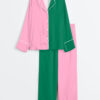 Women's Wicked Color Matching Long Sleeve Satin Pajamas Set