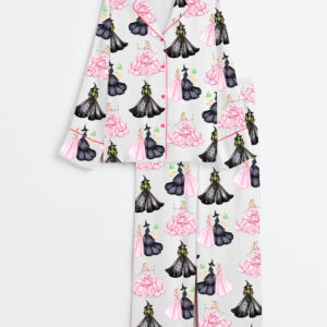 Women's Wicked Print Long Sleeve Satin Pajama Set