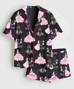 Women's Wicked Print Short Sleeve Satin Pajama Set