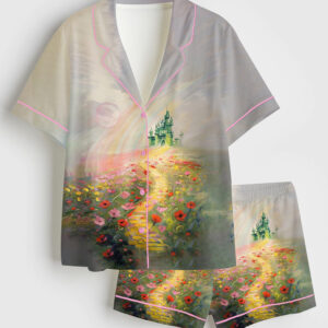 Women's Wicked Wizard Of Oz Short Sleeve Satin Pajama Set