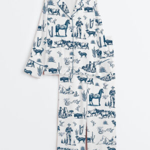 Women's Wild West Adventure Long Sleeve Satin Pajama Set