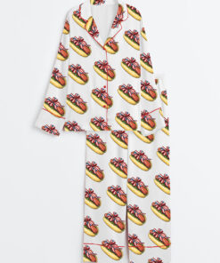 Women's You Look Like The 4th Of July Hot Dog Long Sleeve Satin Pajama Set