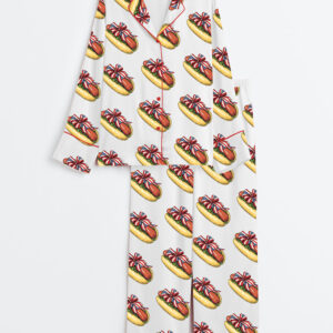 Womenâ€™s You Look Like The 4th Of July Hot Dog Long Sleeve Satin Pajama Set