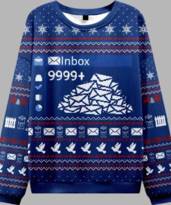 Alternative view of Work Emails During Holiday Ugly Christmas Sweater