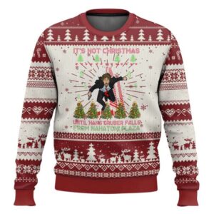 Xmas Nakatomi Plaza It's Not Christmas Until Hans Gruber Falls Ugly Christmas Sweater