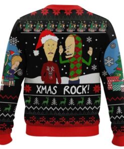 Alternative view of Xmas Rock Beavis and Butthead Ugly Christmas Sweater