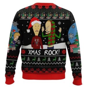 Alternative view of Xmas Rock Beavis and Butthead Ugly Christmas Sweater