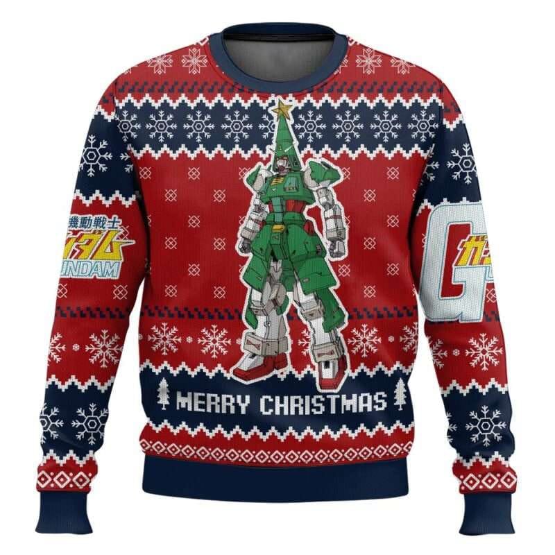 Xmas Tree Gundam Ugly Christmas Sweater