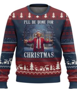 Xmas Trump I'll Be Home For Christmas Ugly Christmas Sweater