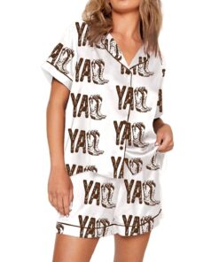 Yall Cowboy Boots Boho Western Pajama Set