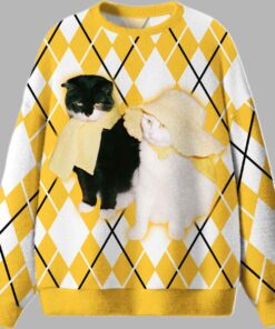 Yellow Cats Friend Ugly Christmas Sweater