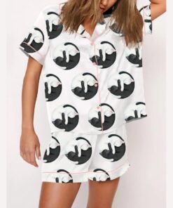 YinYang Cute Cats Print Pajama Set