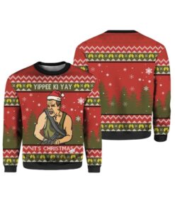 Alternative view of Yippee Ki Yay It's Christmas Die Hard Ugly Christmas Sweater