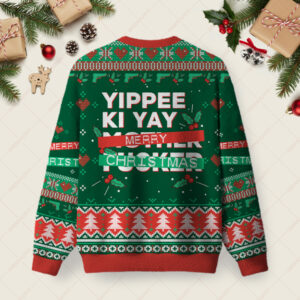 Alternative view of Yippee Ki Yay Merry Christmas Ugly Christmas Fuzzy Fleece Sweatshirt