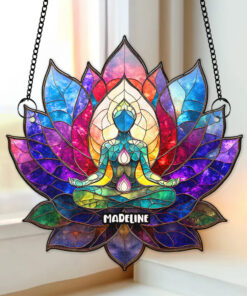 Yoga Girl Suncatcher Ornament  - Personalized Gifts For Yoga Lovers 05humg170725
