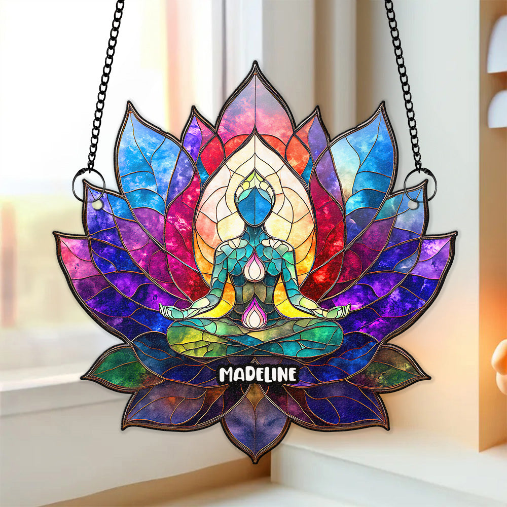 Yoga Girl Suncatcher Ornament - Personalized Gifts For Yoga Lovers 05humg170725