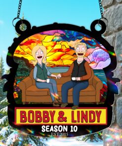 You And Me, Seasons Series - Personalized Christmas Suncatcher Ornament - Burger Couple Ornament