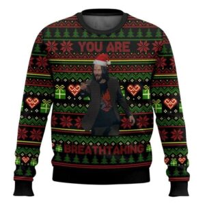 You Are Breathtaking Keanu Reeves Meme Ugly Christmas Sweater