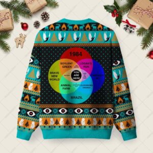Alternative view of You Are Here Ugly Christmas Fuzzy Fleece Sweatshirt