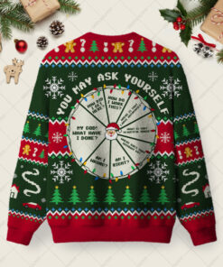 Alternative view of You May Ask Yourself Ugly Christmas Fuzzy Fleece Sweatshirt