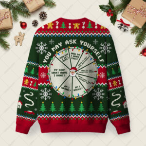 Alternative view of You May Ask Yourself Ugly Christmas Fuzzy Fleece Sweatshirt