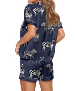 Zebra Satin Pajama Set For Women