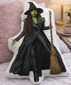 Mystic Witch Character Pillow – Gothic Fantasy Home Décor Cushion
