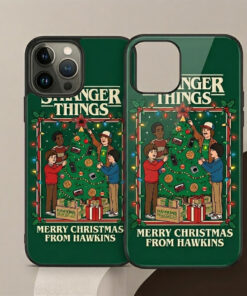Stranger Things Christmas Phone Case - "Merry Christmas From Hawkins" Green Cover
