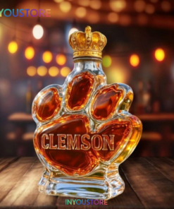 Clemson Tigers Logo Whiskey Bottle