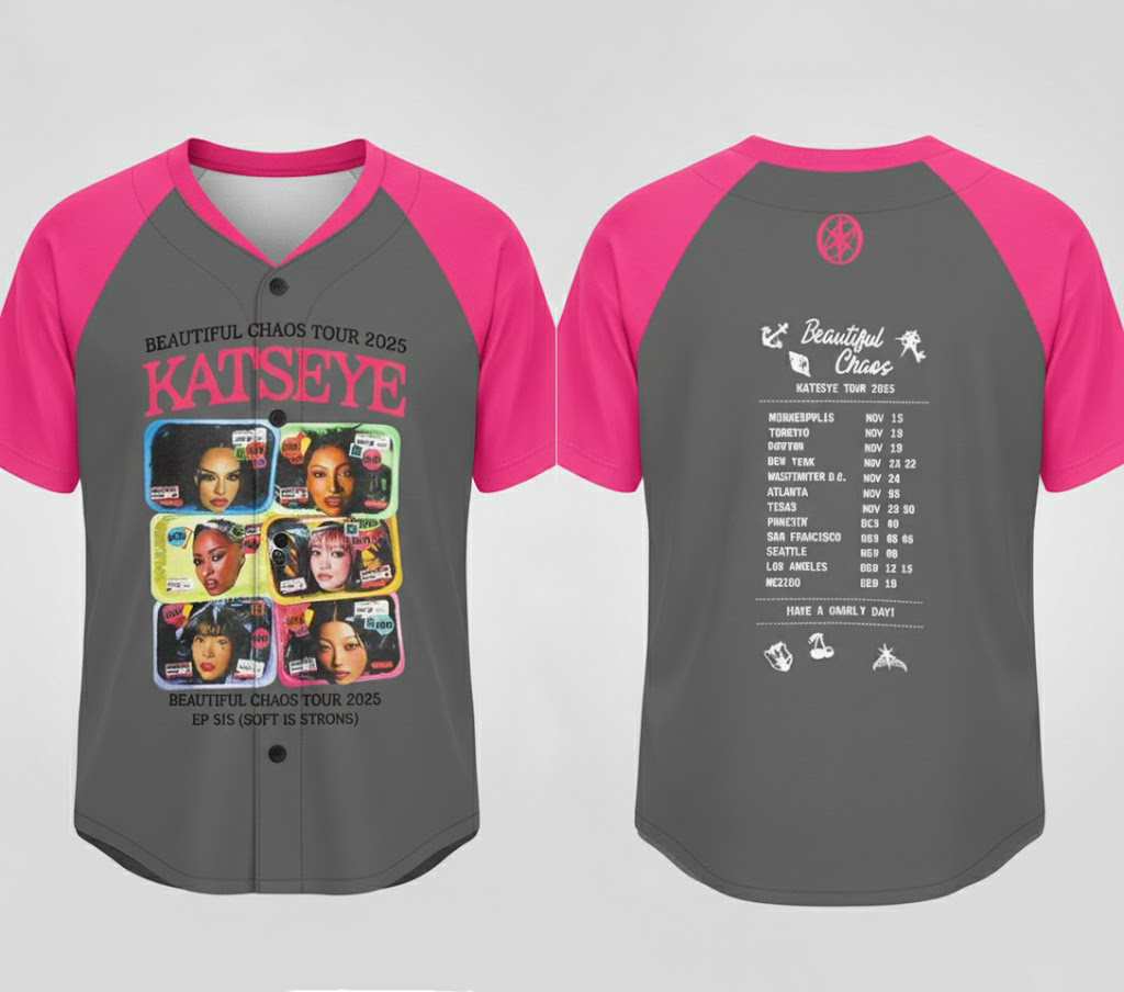 KATSEYE Tour 2025 Baseball Jersey – Beautiful Chaos Tour Merch