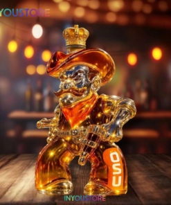 Pistol Pete Oklahoma State Cowboys Whiskey Bottle