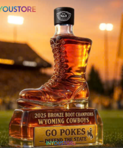 Wyoming Cowboys 2025 Bronze Boot Champions Whiskey Bottle
