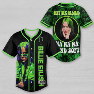 Billie Eilish All-Over Print Baseball Jersey - Front and Back Graphic Tee