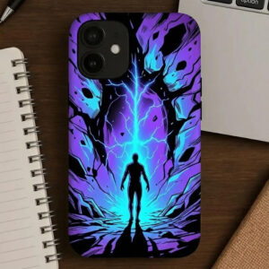 Cosmic Lightning Portal – Neon Energy Phone Case