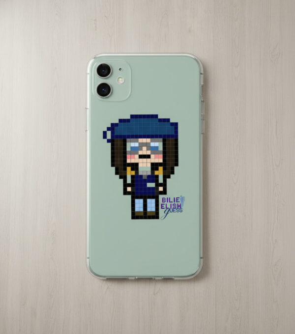 Aesthetic Minimalist Pixel Art Phone Cover - Billie Eilish Edition