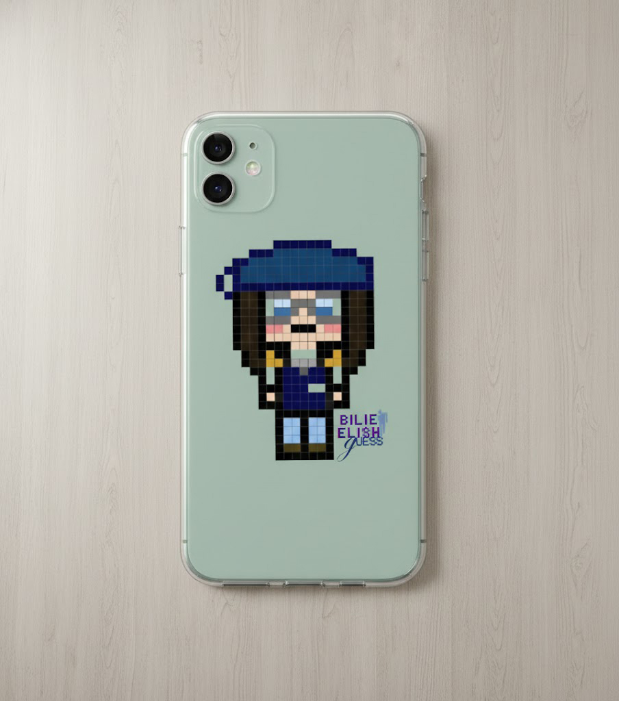 Aesthetic Minimalist Pixel Art Phone Cover - Billie Eilish Edition