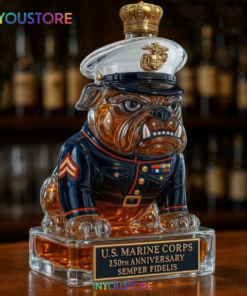 USMC 250th Anniversary Devil Dog Whiskey Bottle