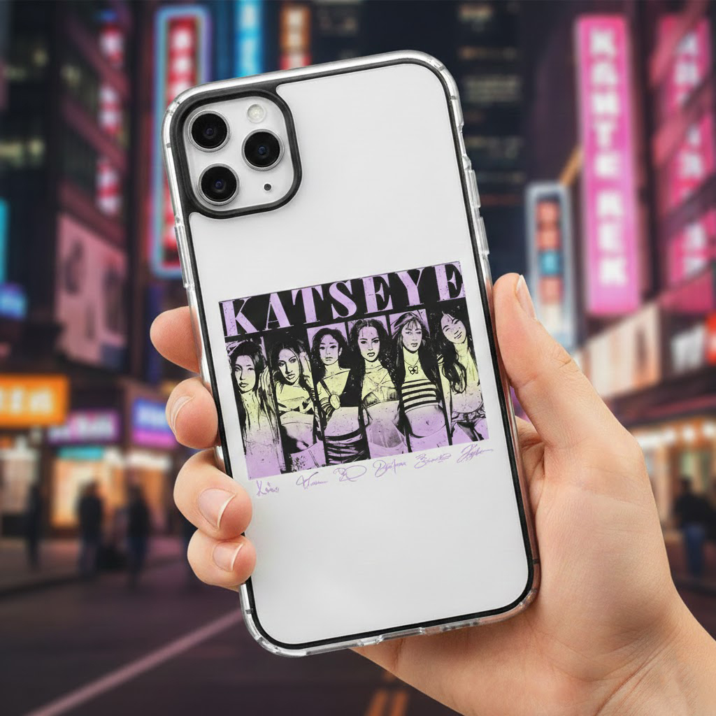 Clear Phone Case KATSEYE (K-Pop/Pop Group) - Signed Photo Graphic