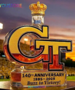 Georgia Tech Yellow Jackets 140th Anniversary Whiskey Bottle