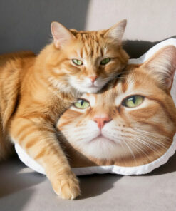 Animal Pillow – Ginger Tabby Cat Pillow, Cute Pet Cushion, Funny Cat Home Decor