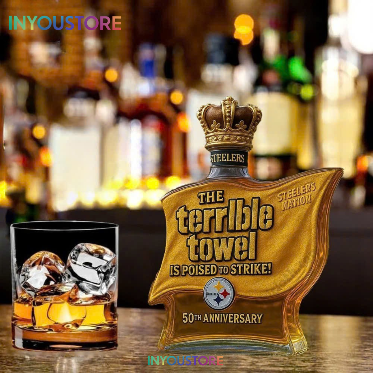 Pittsburgh Steelers Terrible Towel Limited Edition Whiskey Bottle