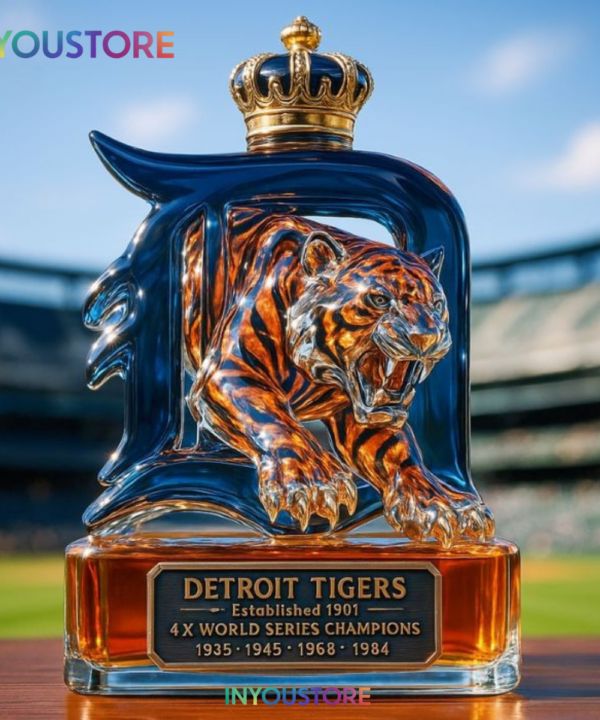 Hot Detroit Tiger Champion Whiskey Bottle