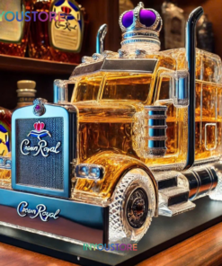 New Crown Royal Novelty Glass Decanter Whiskey Bottle